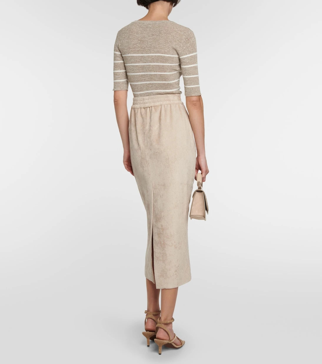 Brunello Cucinelli - Corduroy pencil midi skirt