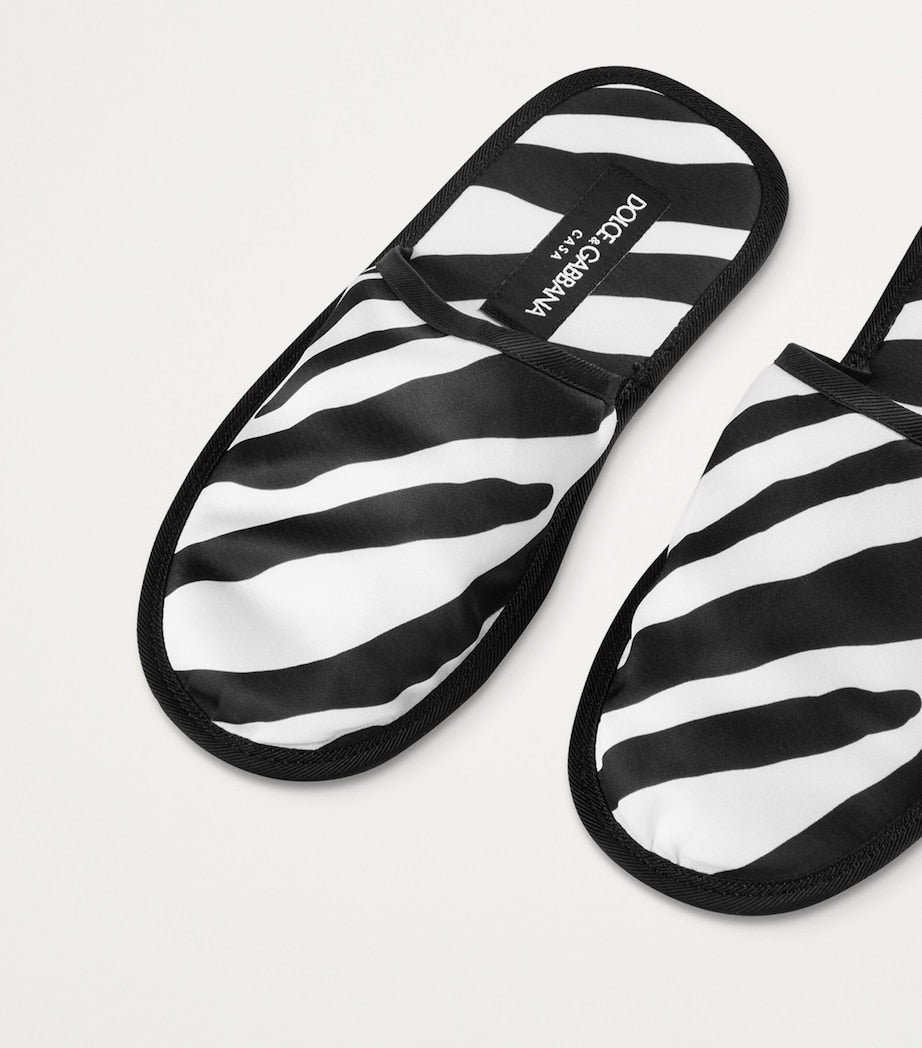 Dolce & Gabbana Casa Zebra Slippers and Sleep Mask Travel Set