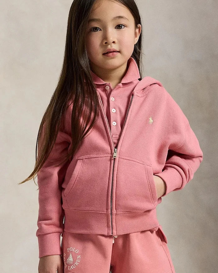 Polo Ralph Lauren суичър с цип и качулка за деца памучен