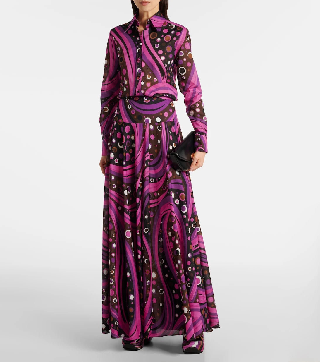 Pucci - تنورة فونتاني ماكسي من الموسلين القطني