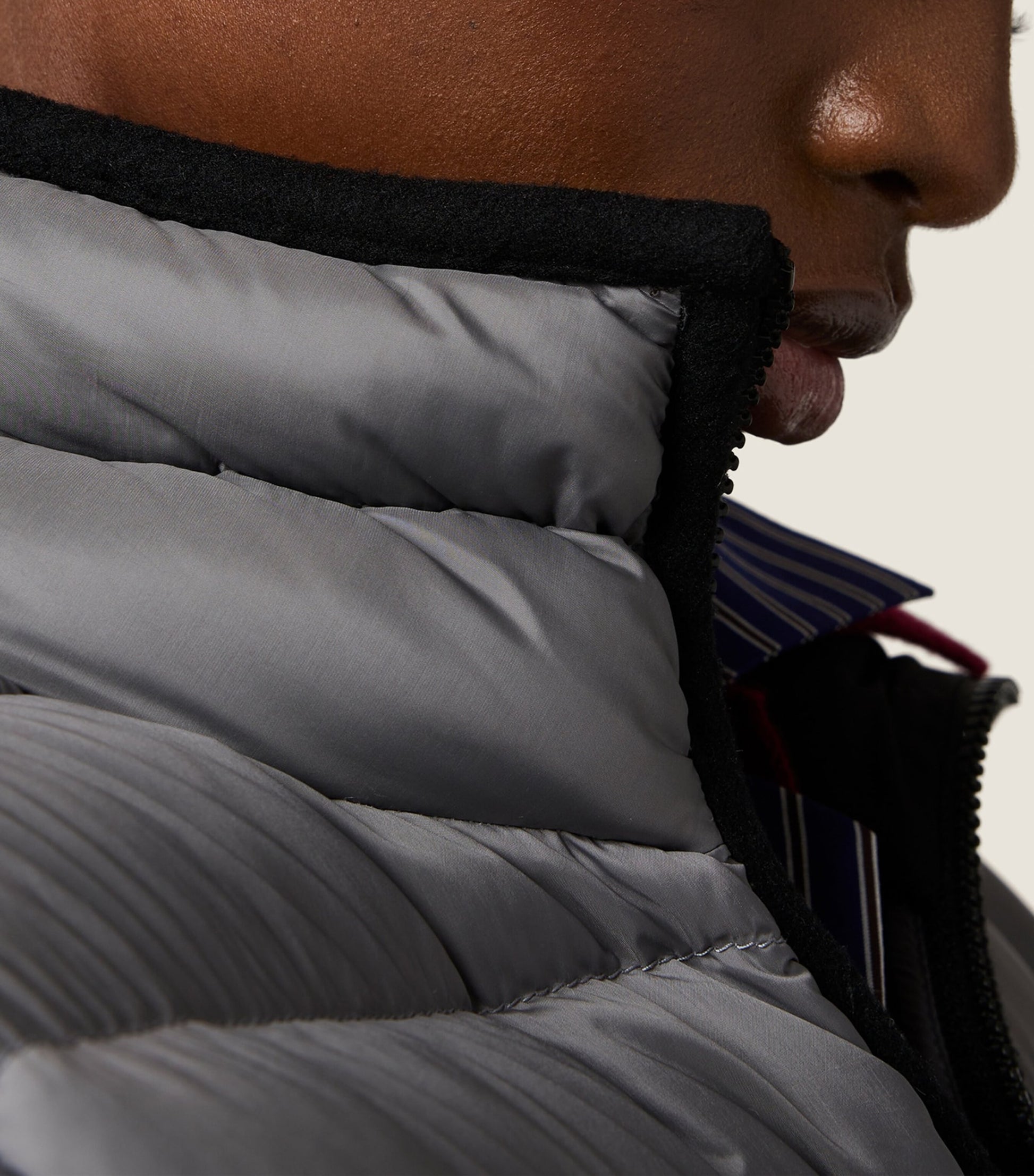 Metallic Technical Pongé Goose Down Puffer Jacket