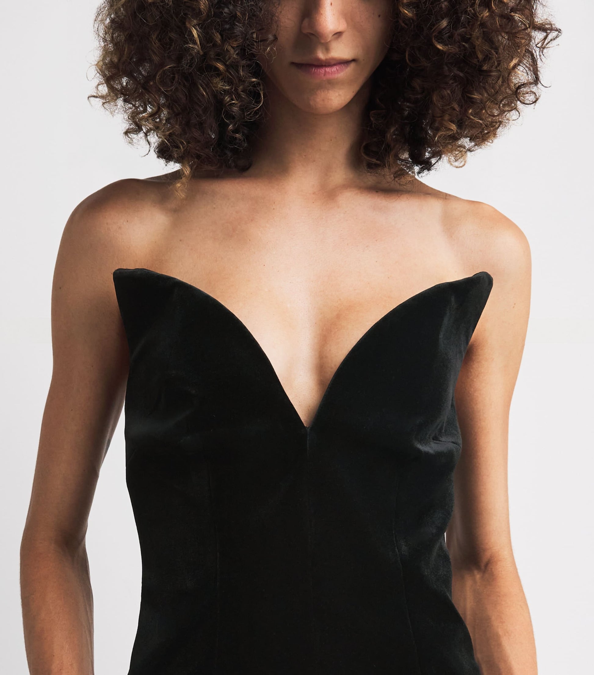 Roland Mouret Black Velvet Corset Top