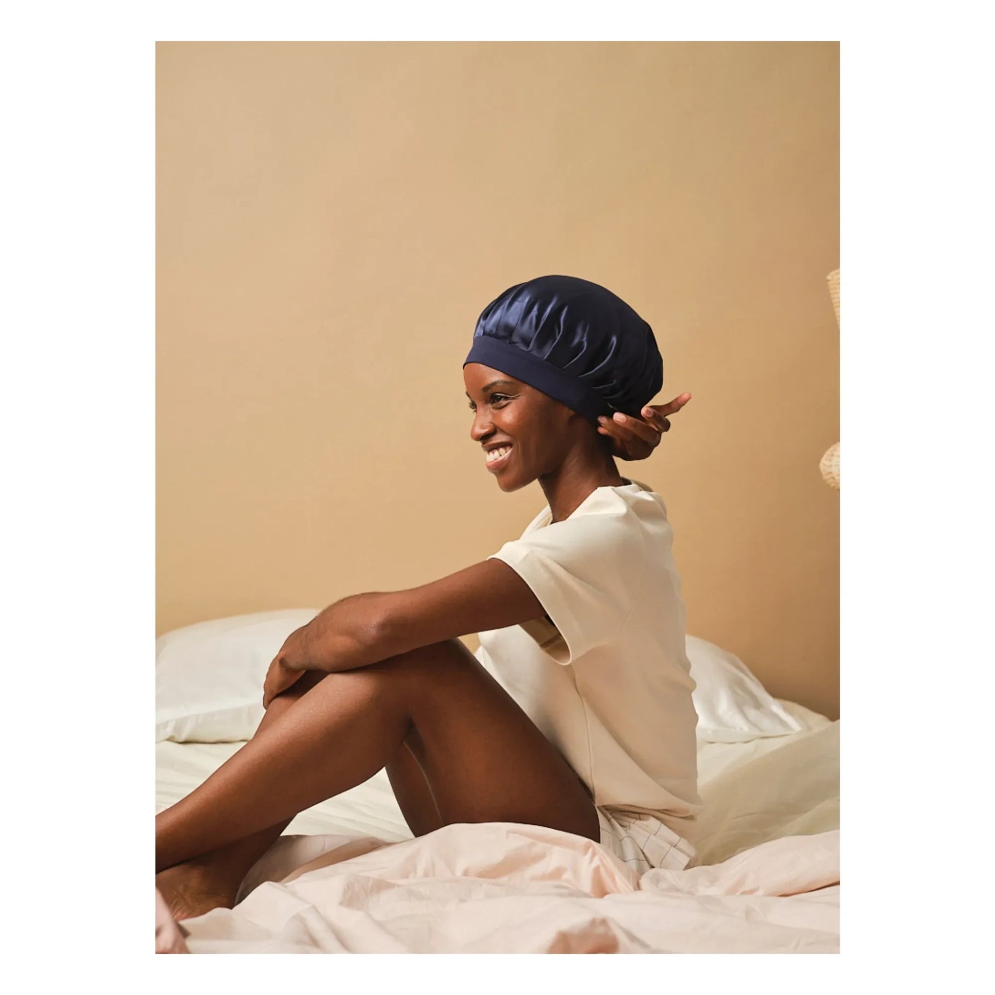 Emily's Pillow - Silk nightcap  | Midnight blue