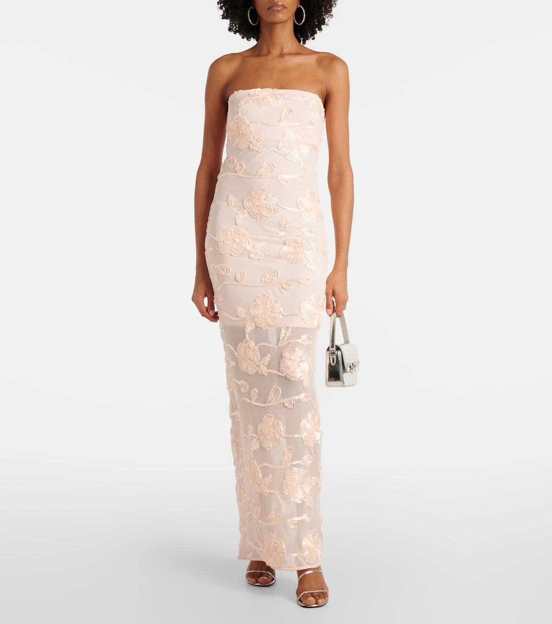 Rotate - Embroidered mesh maxi dress
