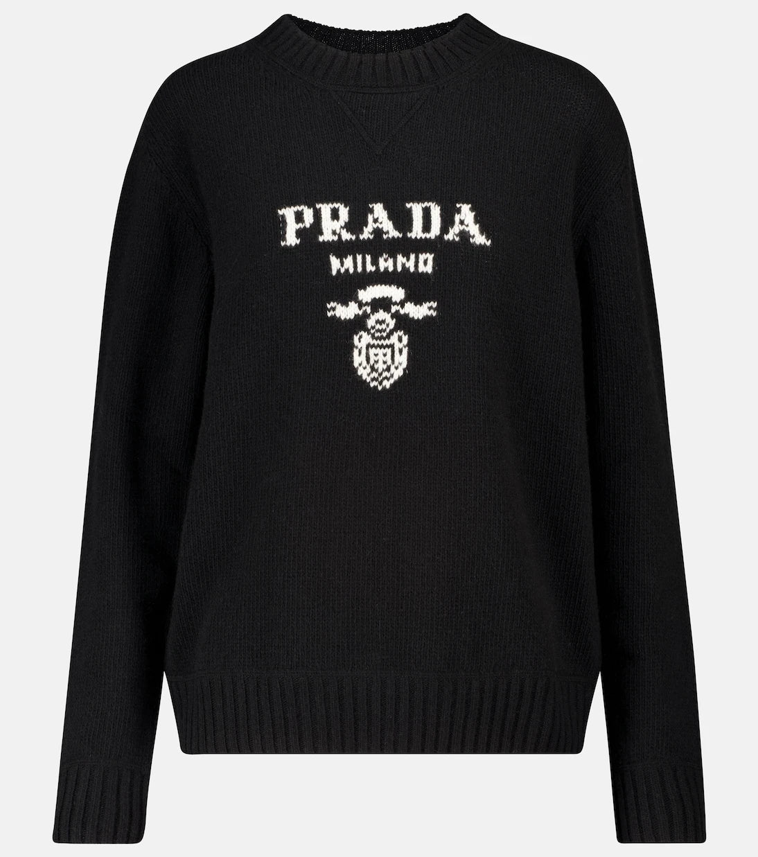 Prada - سترة من الصوف والكشمير بشعار العلامة