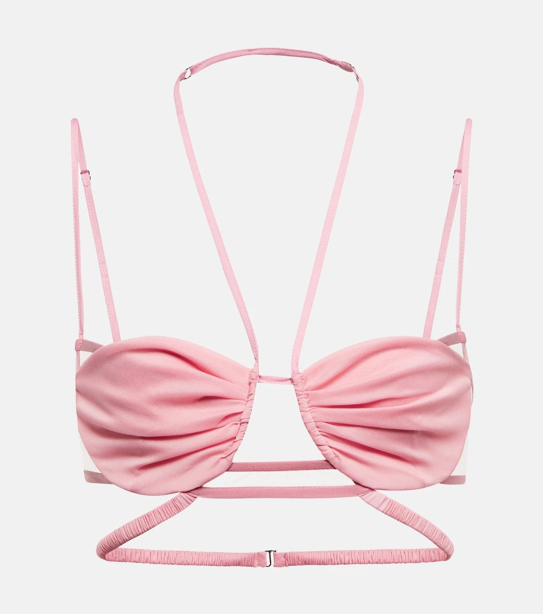 Nensi Dojaka - Mesh and georgette halterneck bra