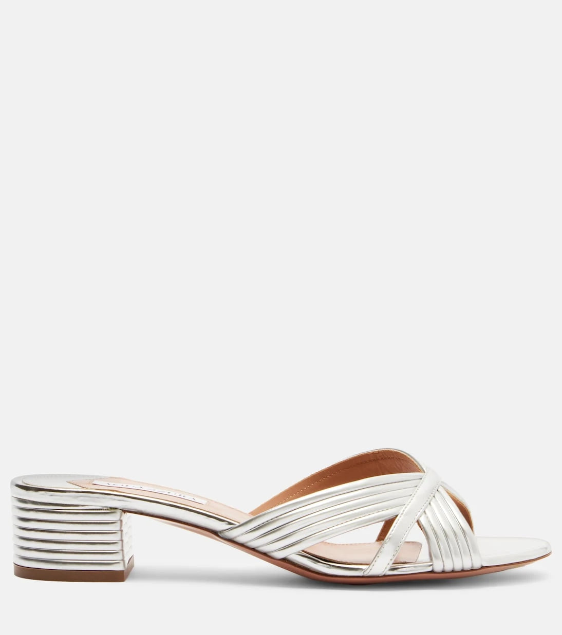 Aquazzura - Sundance metallic leather sandals