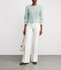 Alice+Olivia White Cashmere Puff-Sleeve Doris Cardigan
