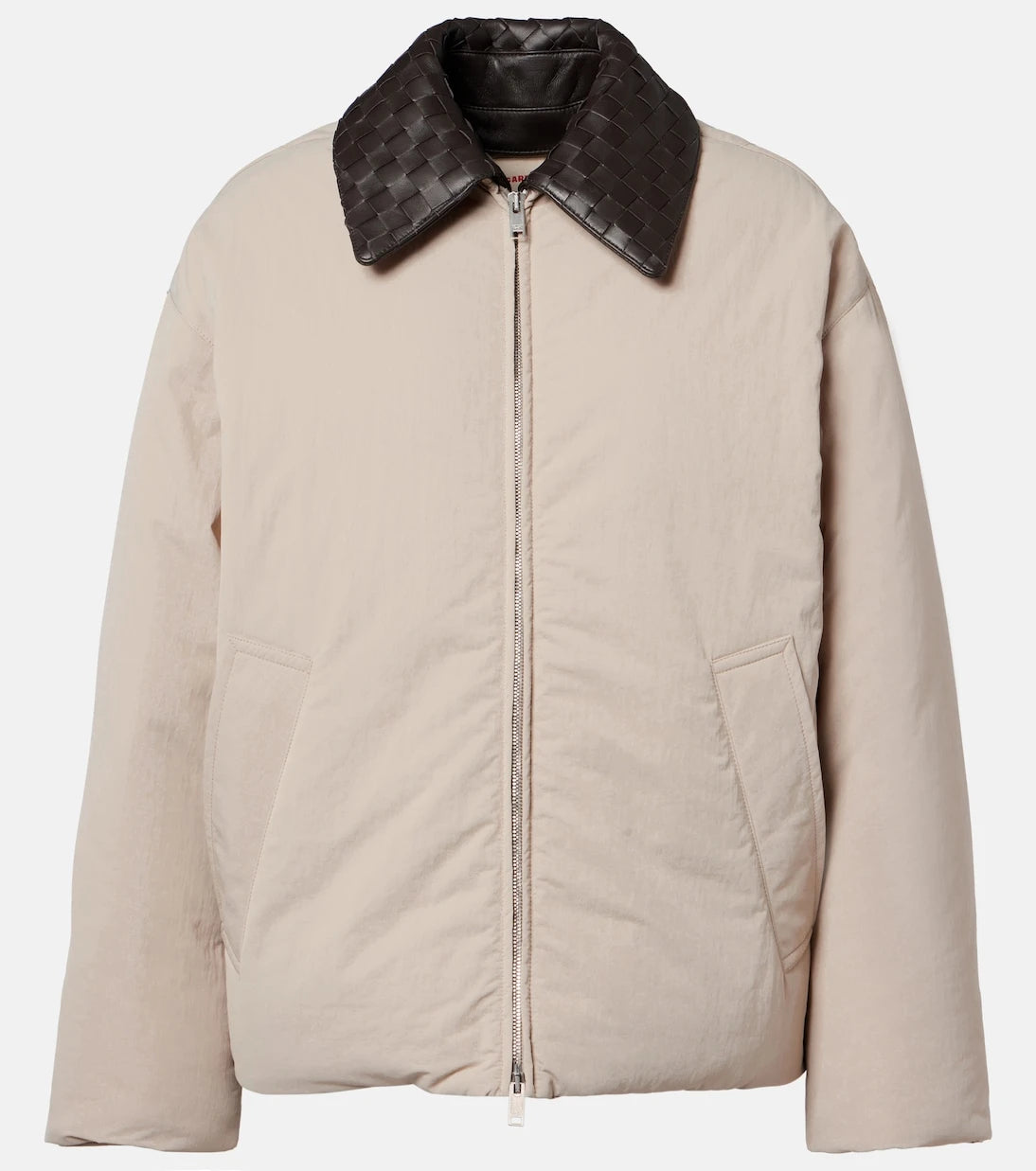 Bottega Veneta - Intrecciato leather-trimmed down jacket