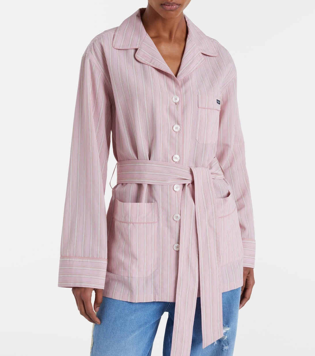 Dolce&Gabbana - Belted striped shirt