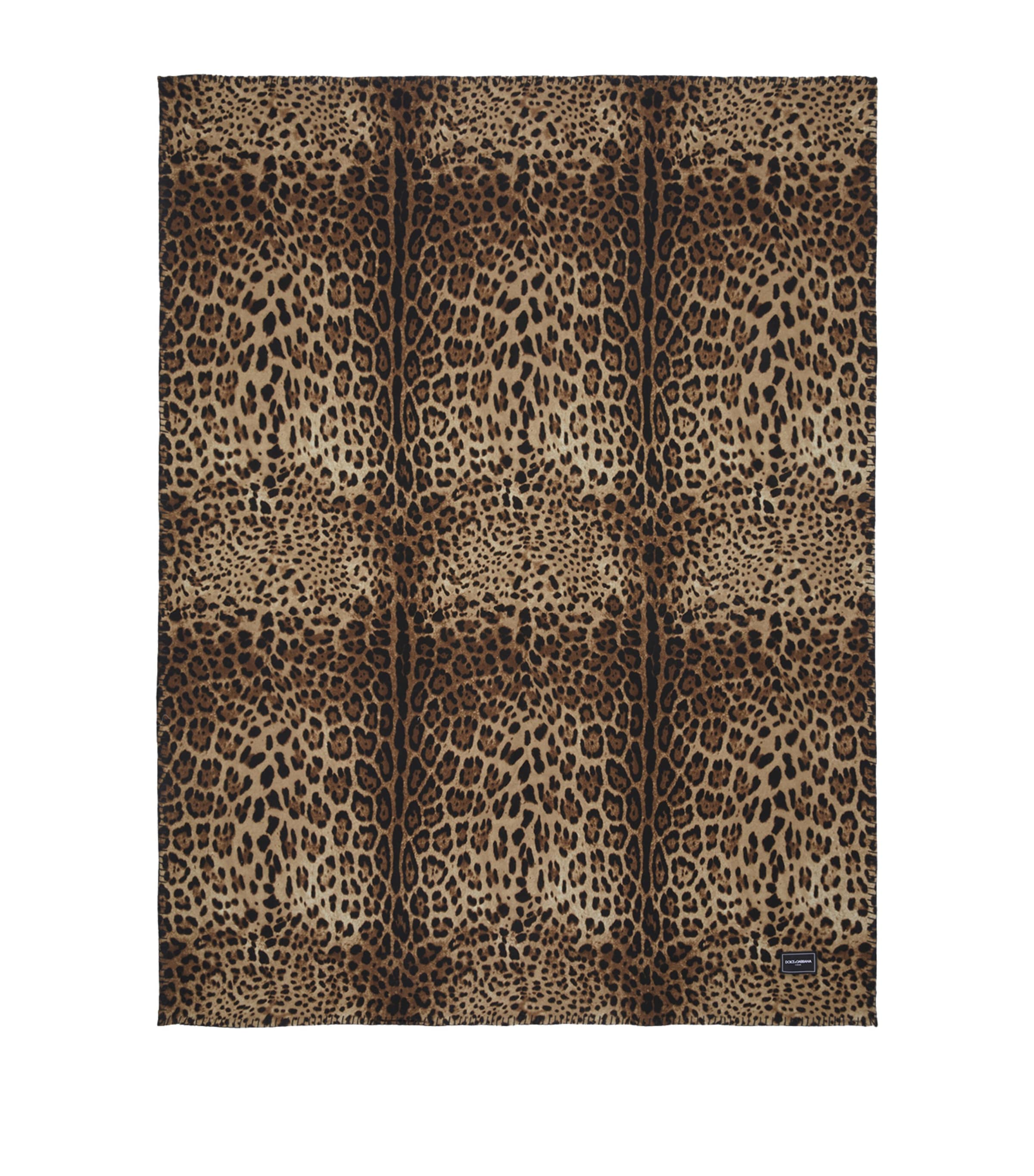 Dolce & Gabbana Casa Wool-Silk Leopardo Blanket (140cm x 180cm)