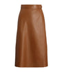 Ralph Lauren Collection Beige Lambskin A-Line Midi Skirt
