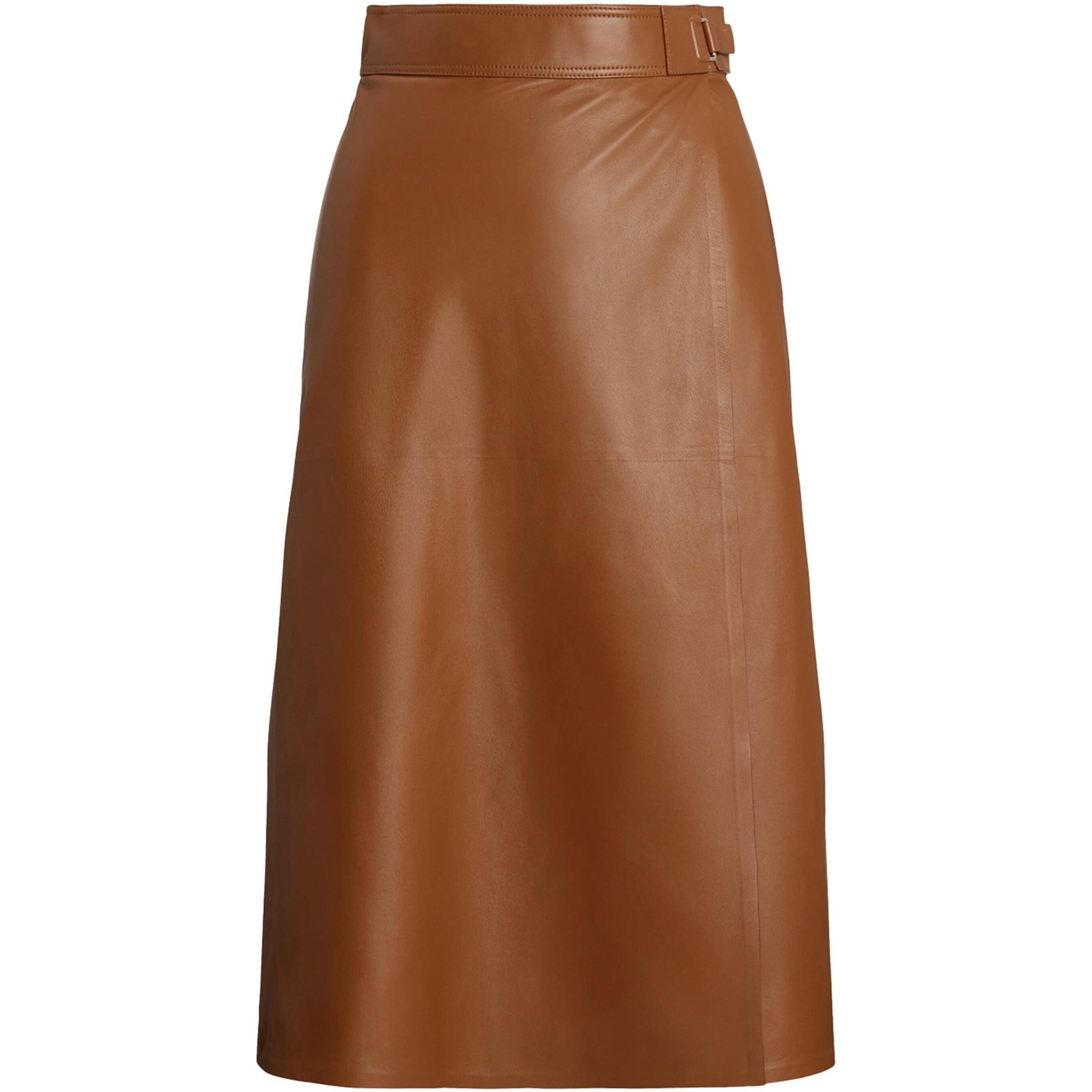 Ralph Lauren Collection Beige Lambskin A-Line Midi Skirt