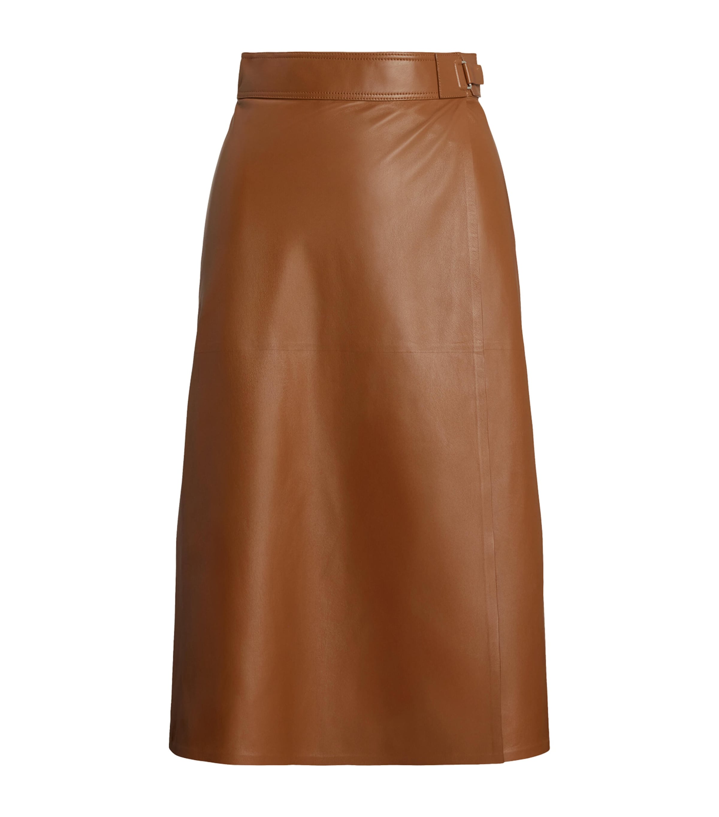 Ralph Lauren Collection Beige Lambskin A-Line Midi Skirt