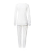 Hanro Ivory Cotton Lace-Trim Pyjama Set