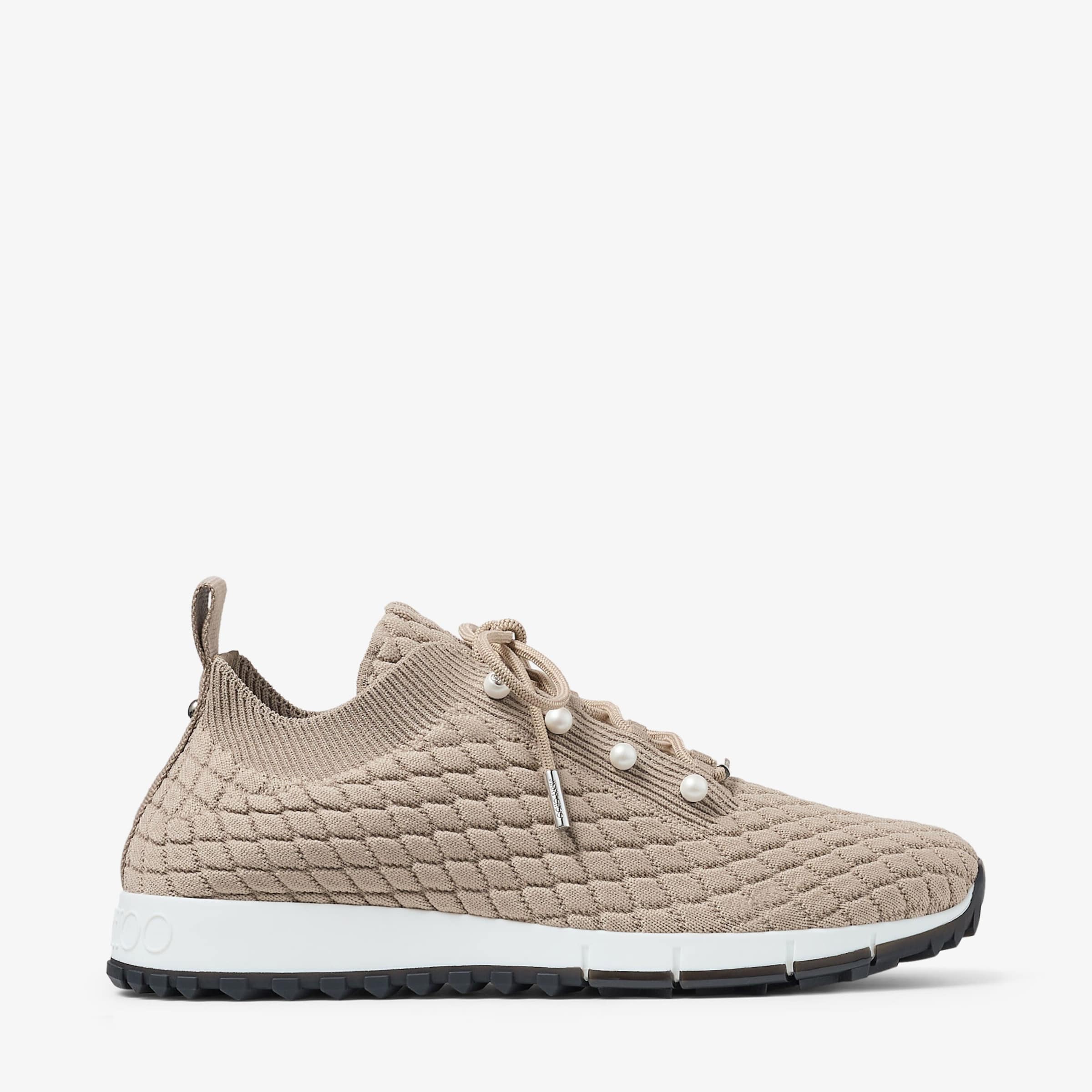 Jimmy Choo Beige Veles Knitted Sneakers