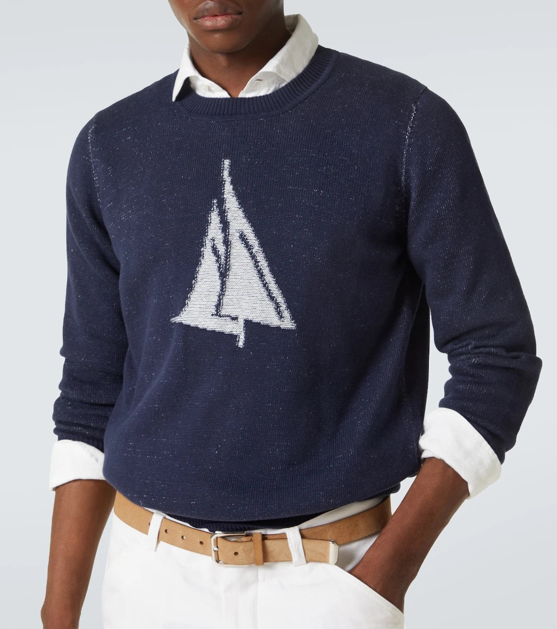 Brunello Cucinelli - Intarsia cotton sweater