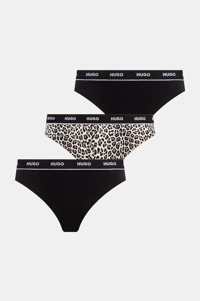 HUGO Kadın Pamuk Elastan Triplet Thong Design 3'lü
