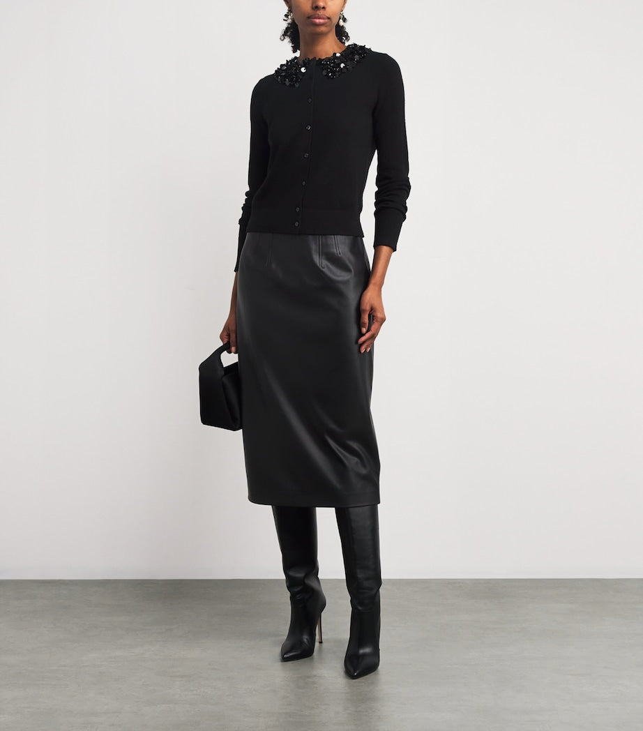 Ulla Johnson Black Cashmere Sequinned Margaux Cardigan