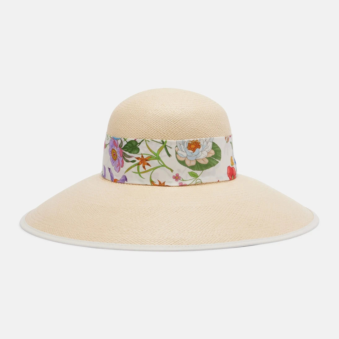 Gucci - Floral silk-trimmed sun hat