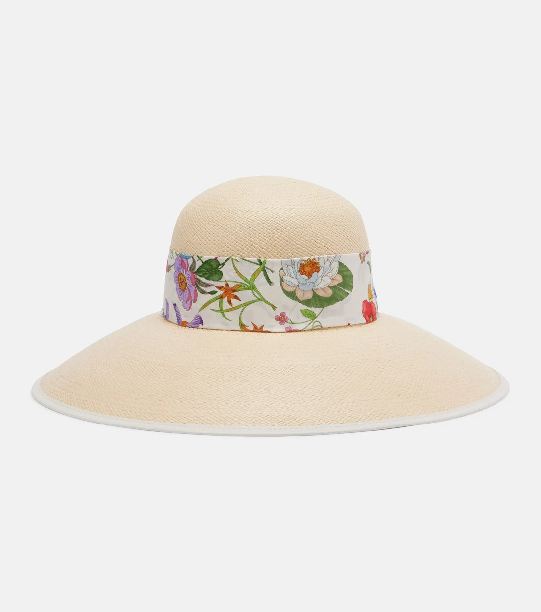 Gucci - Floral silk-trimmed sun hat