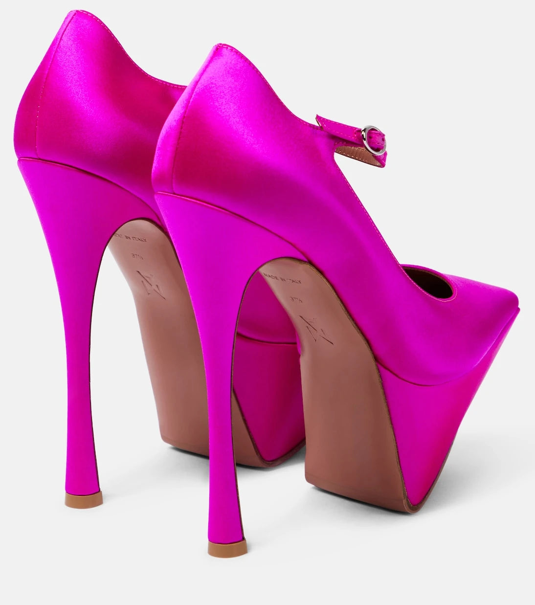 Amina Muaddi - Yigit satin platform pumps