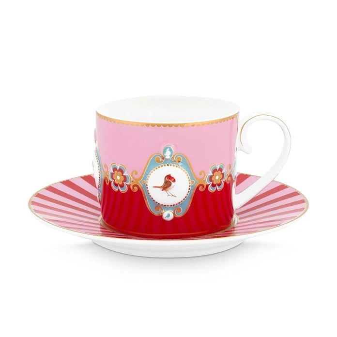 Чаша и чинийка Pip Studio Love Birds Medalli 200 ml