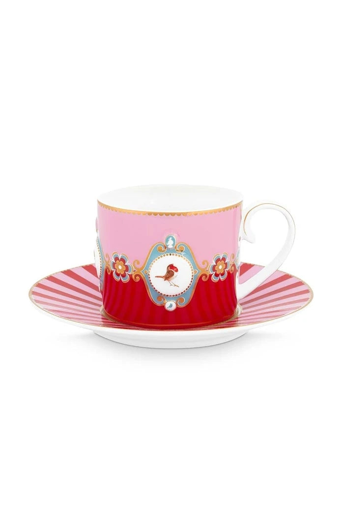 Чаша и чинийка Pip Studio Love Birds Medalli 200 ml