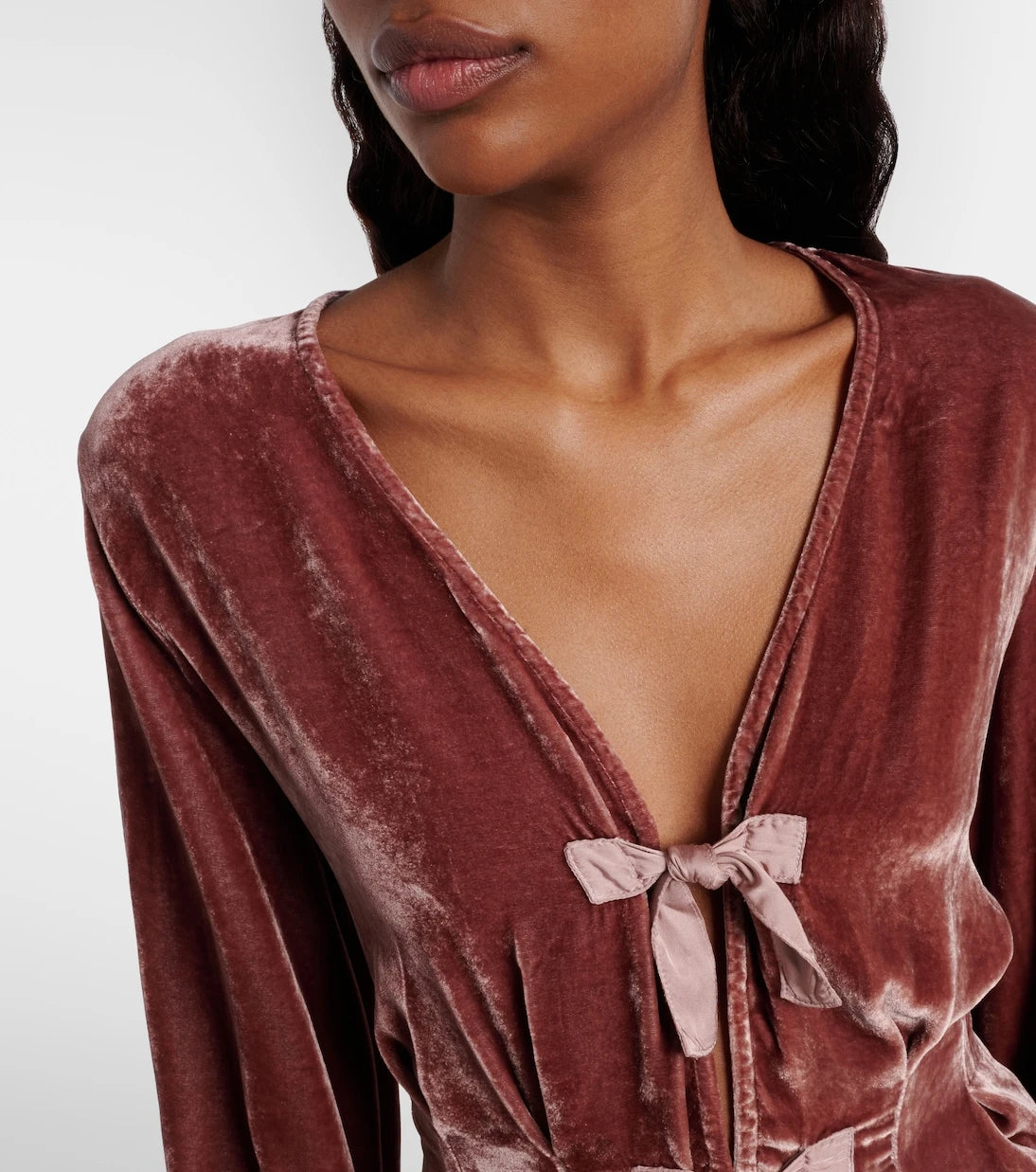 Velvet - Elida bow-detail velvet top