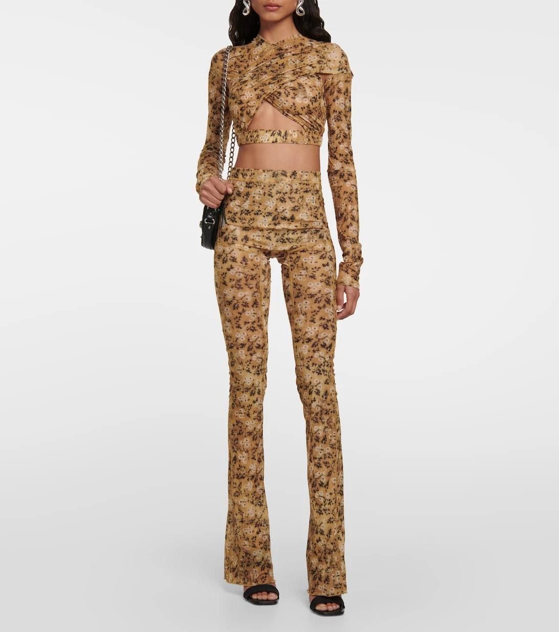 KNWLS - Floral flared jersey leggings