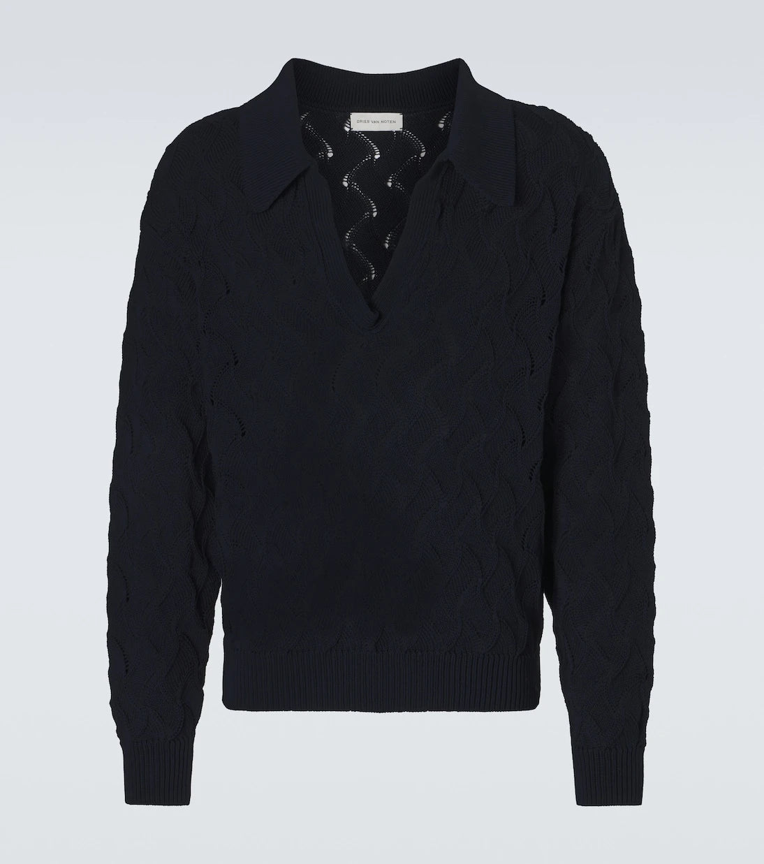 Dries Van Noten - Open-knit cotton polo sweater