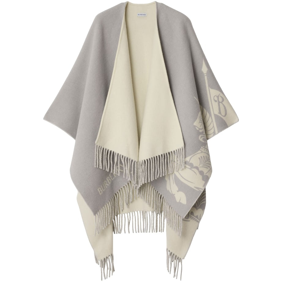 Burberry Grey Wool-Cashmere EKD Cape