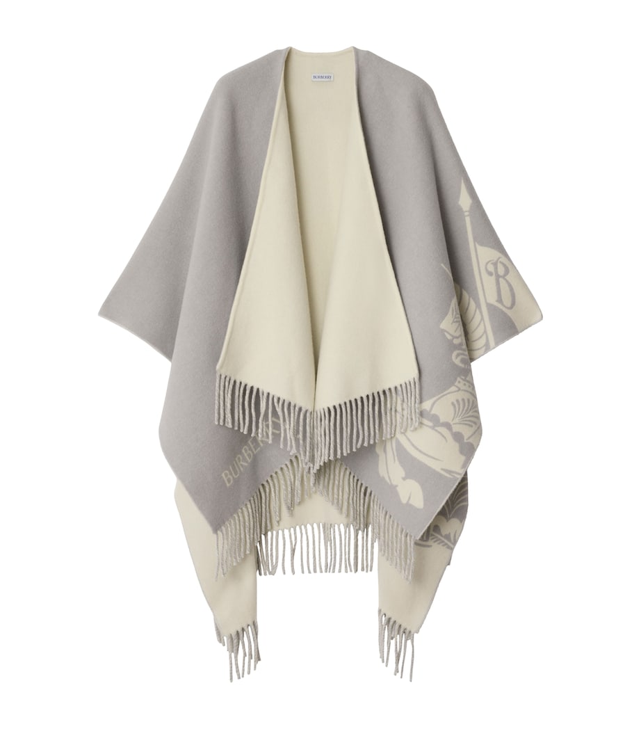 Burberry Grey Wool-Cashmere EKD Cape