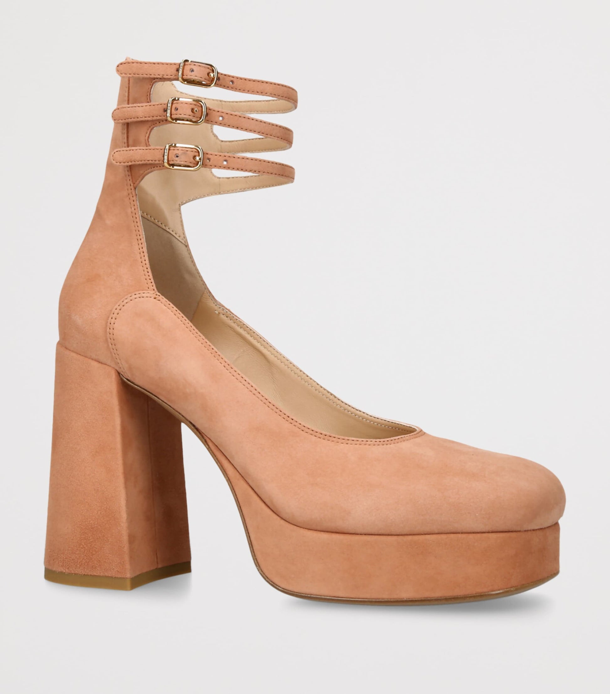 Chloé Orange Suede Loti Platform Pumps 80
