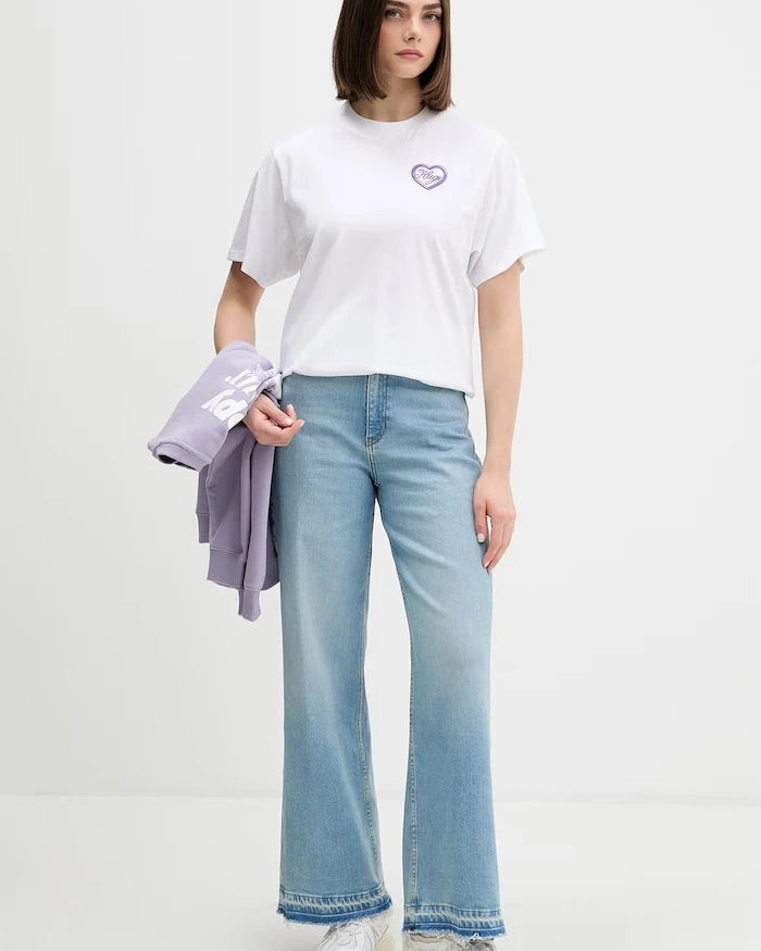 HUGO Blue kadın pamuklu tişört Vintage Tee_B_8