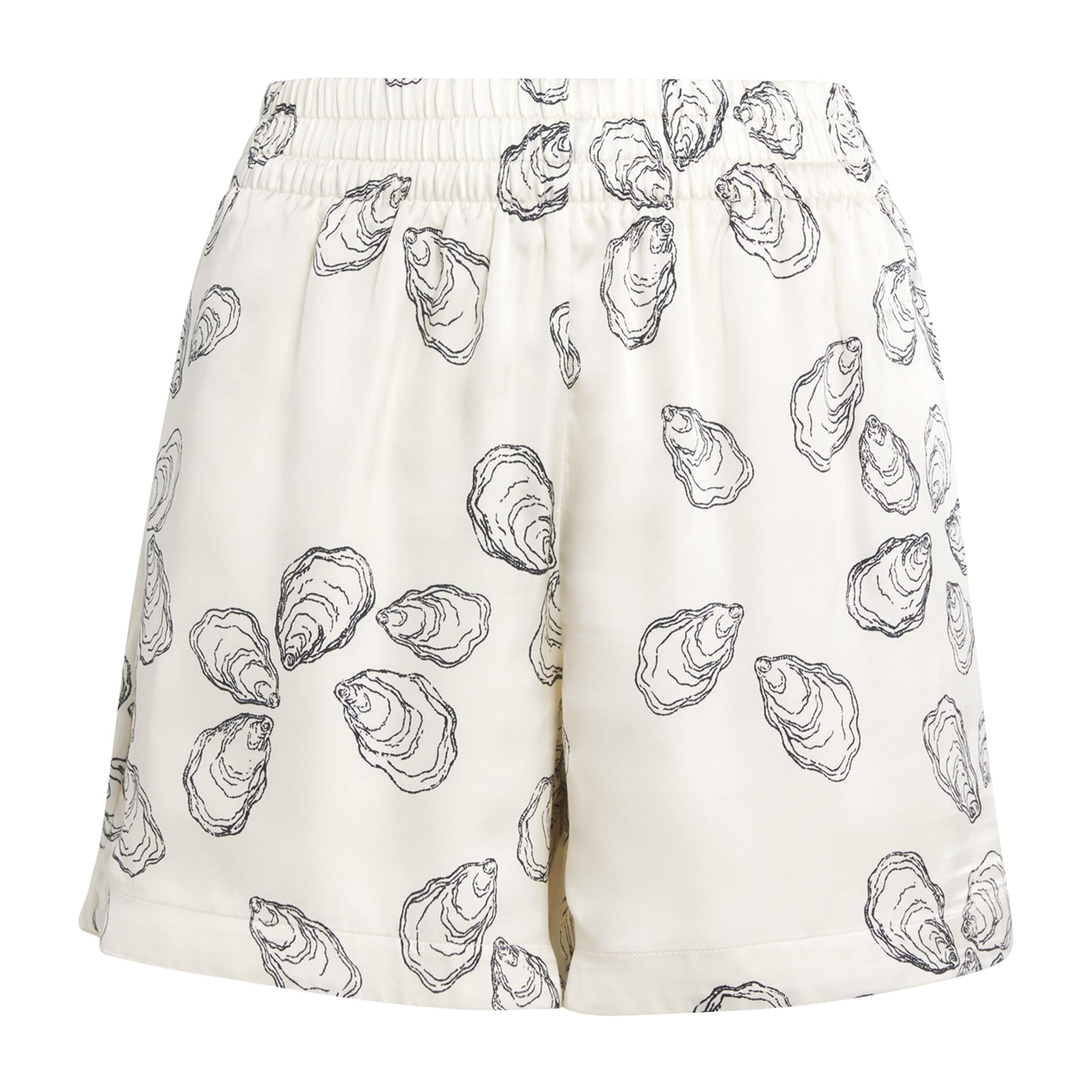 ANINE BING Multi Silk-Blend Oyster Shorts