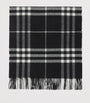 Black Cashmere Wide Check Scarf