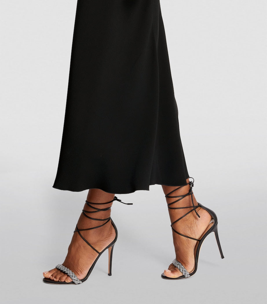 Victoria Beckham Black Gathered Midi Dress