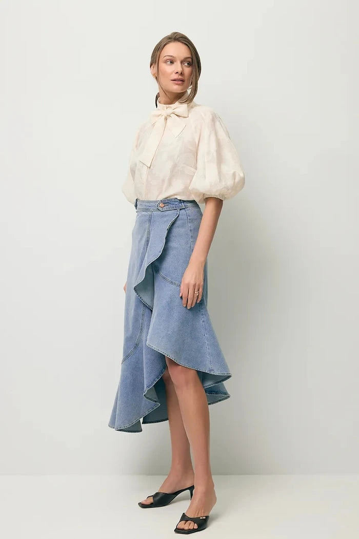 BIZUU asimetrik denim etek NIIA