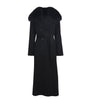 Yves Salomon Black Fur-Trim Double-Breasted Coat