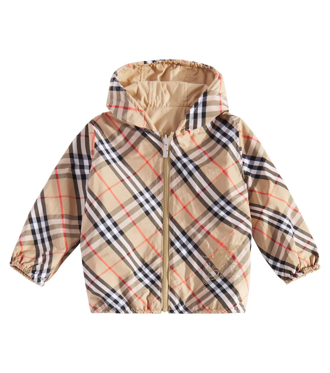 Burberry Kids - جاكيت فني قابل للارتداء على الوجهين بنقشة مربعات من بربري