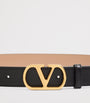 Valentino Garavani Black Reversible VLogo Signature Belt