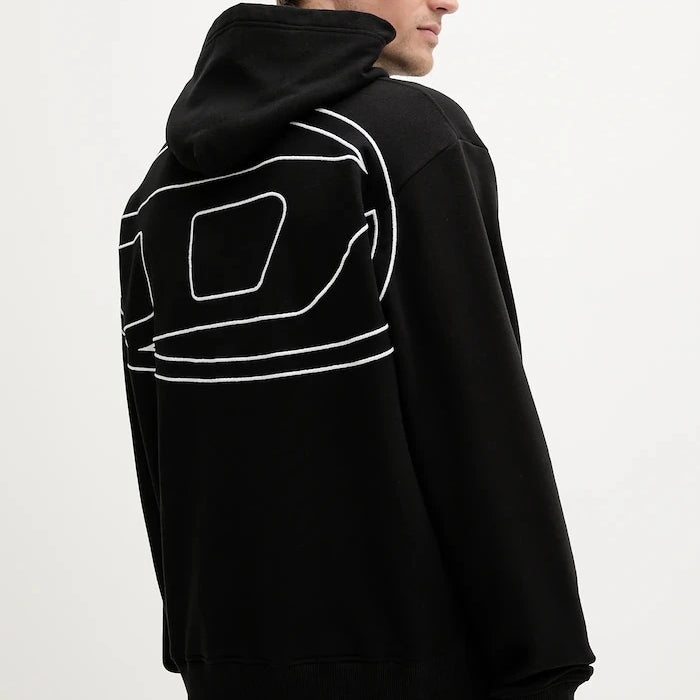 Diesel S-MACS-HOOD-MEGOVAL-D Pamuklu Kapüşonlu Sweatshirt