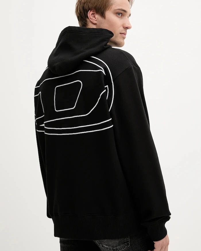 Diesel S-MACS-HOOD-MEGOVAL-D Pamuklu Kapüşonlu Sweatshirt