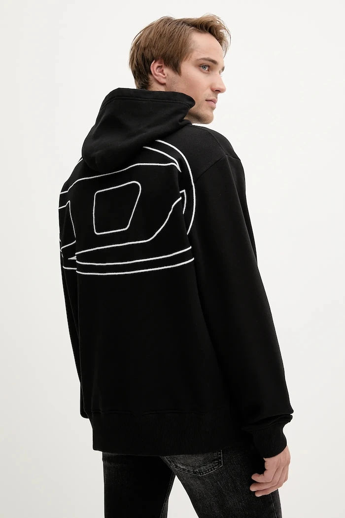 Diesel S-MACS-HOOD-MEGOVAL-D Pamuklu Kapüşonlu Sweatshirt