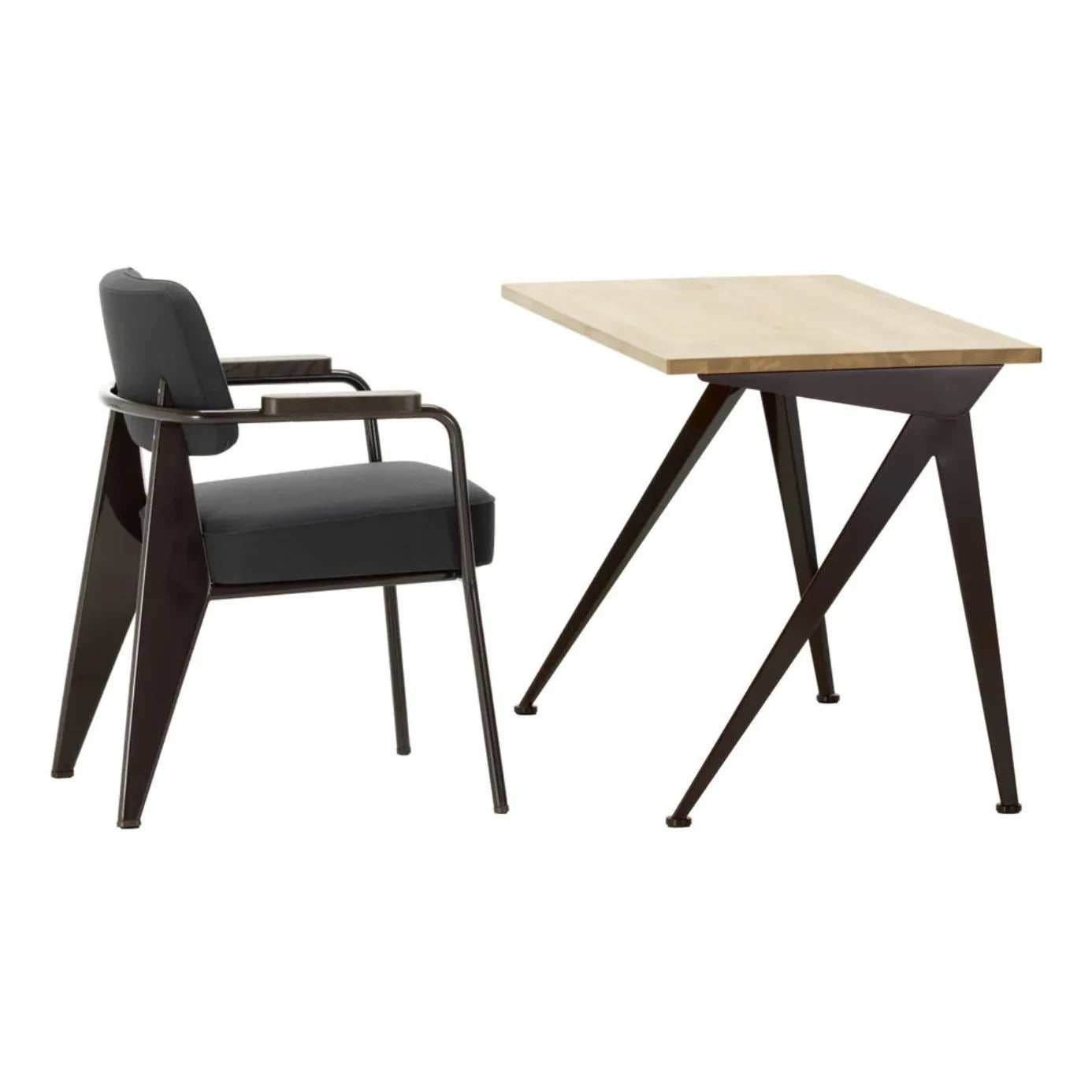 Vitra - Executive Chair, Black Base - Jean Prouvé | Dark grey