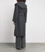 Max Mara Grey Virgin Wool-Cashmere Hooded Coat