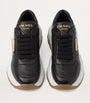Prada Black Leather Triangle Sneakers