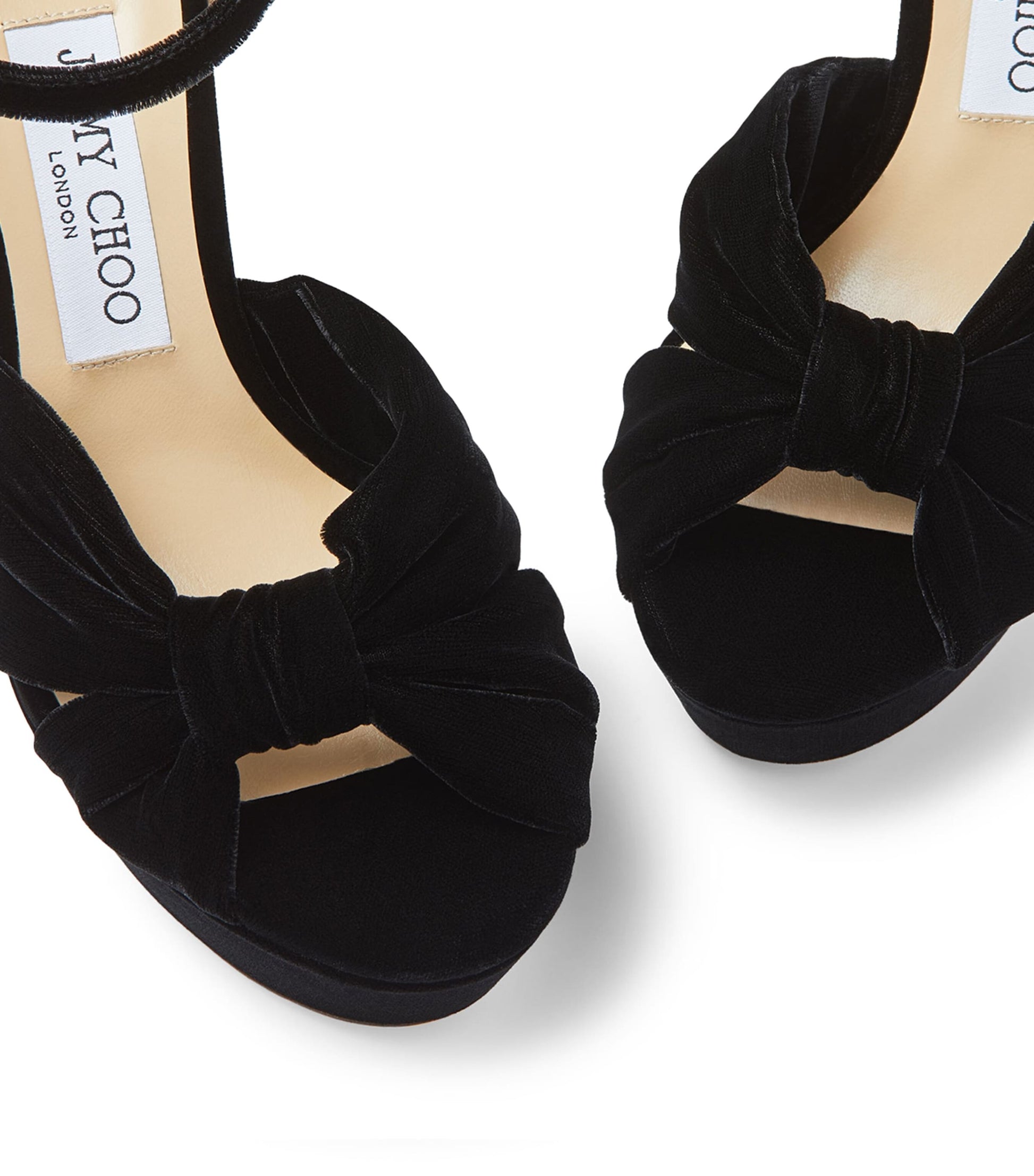 Black Heloise 120 Velvet Platform Sandals