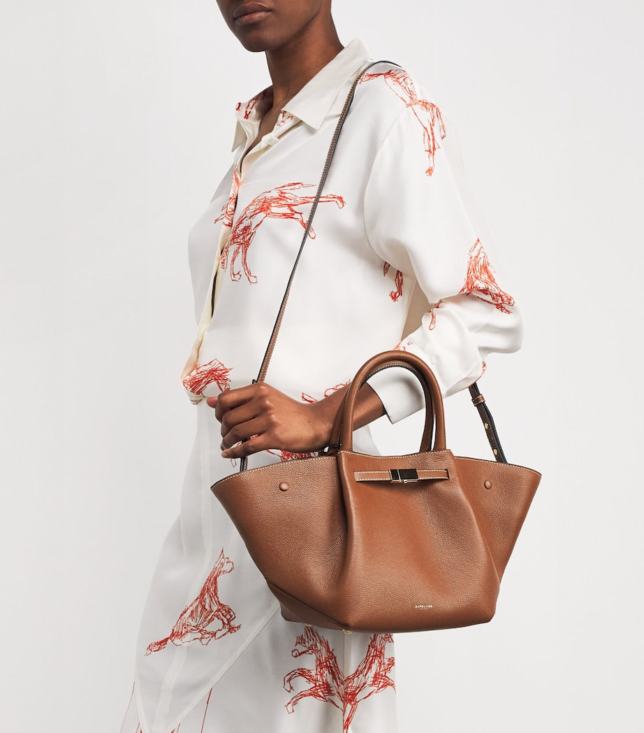 Demellier Brown Medium Leather New York Shoulder Bag